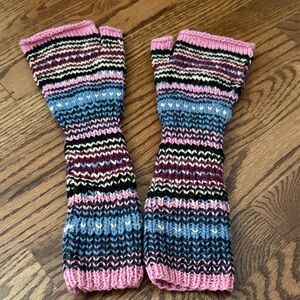 Artizania Alpaca Striped Fingerless Gloves NWOT